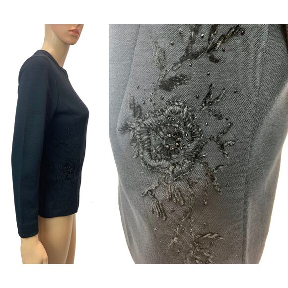 Vintage 60s Black Sweater | Mod PIN UP Bombshell Back Zip | Rockabilly | XS/S - Picture 8 of 10